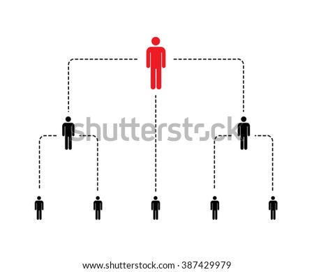Hierarchy of company, scheme with simple person icons isolated on white