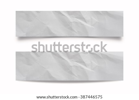 Collection of Crumpled note paper on white background