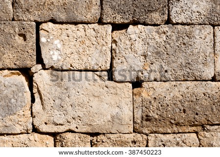 in greece      abstract texture of a    ancien wall and ruined brick