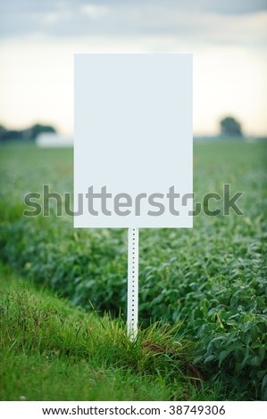 Blank empty white sign ready for you to add type