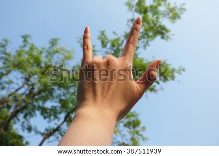 'I love you' hand sign 