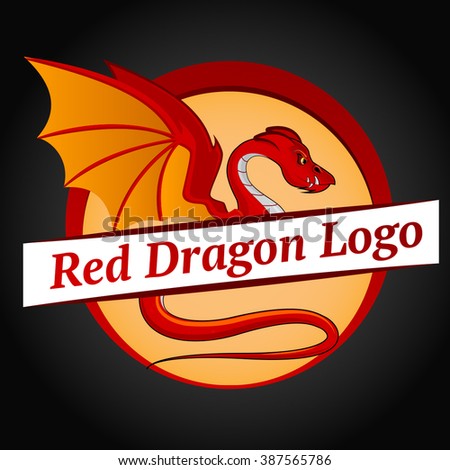 Red dragon logo vector