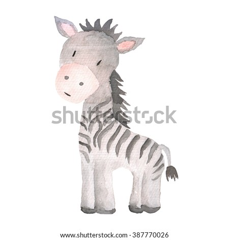 Zebra Animal Watercolor Illustration