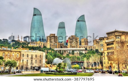 View of the city centre of Baku - Azerbaijan Royalty-Free Stock Photo #387797695