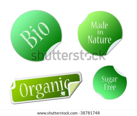 Set of labels for organic, fresh, healthy, bio food
