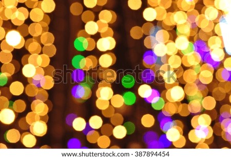 Zoom out of focus of electric bulbs, Bokeh effect