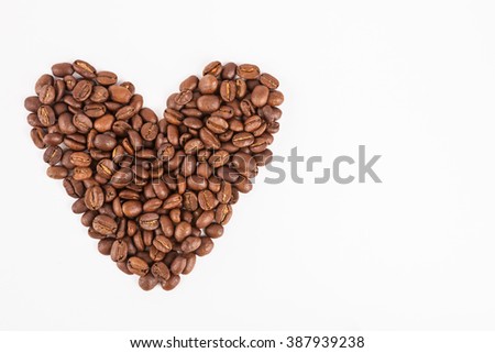coffee  bean  on white paper  background