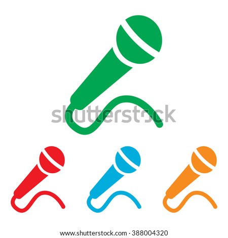 Microphone sign. Colorfull set