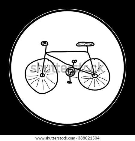 Simple hand drawn doodle of a bicycle