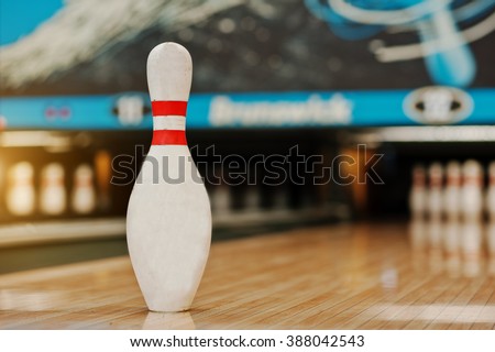 One bowling pin background bowling lane
