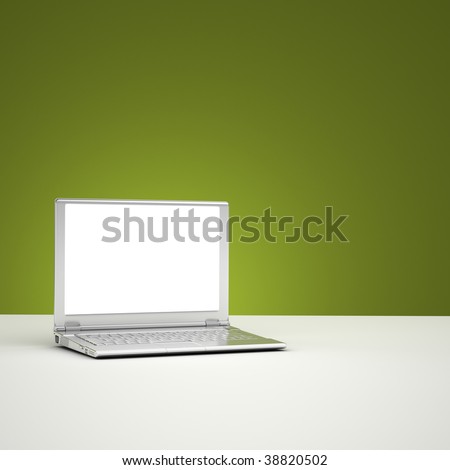 Blank laptop screen - clipping path included