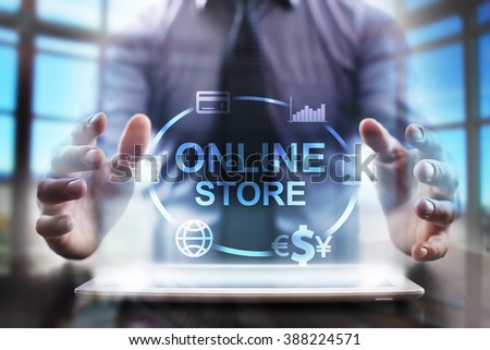 business man using modern tablet computer. Online store concept. business tehnology and internet concept.