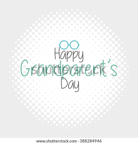 Textured background with text and icons for grandparent's day