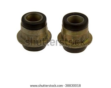Some rubber metal ball joint isolated on a white background