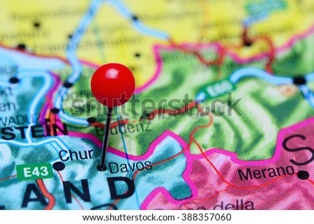 Davos pinned on a map of Switzerland
