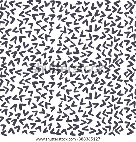 Hand drawn ink  brush strokes pattern. Seamless background in vector