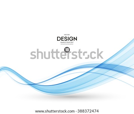 Abstract vector background, transparent waved lines for brochure, website, flyer design.  Blue smoke wave. 