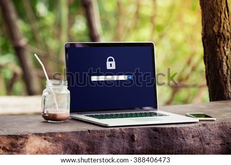 Password protected to login on the computer screen, Privacy Security Protection