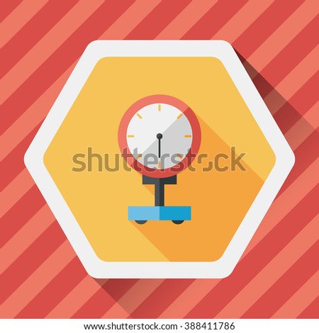 weight scale flat icon with long shadow