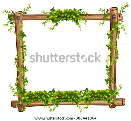 Frame with vine and flowers illustration
