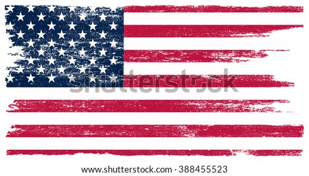 Grunge USA flag. American flag with grunge texture. Vector flag of USA. Royalty-Free Stock Photo #388455523