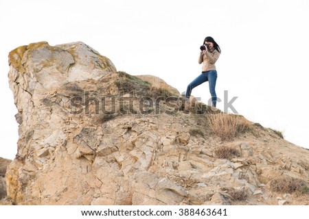 Photographer shoot rocks