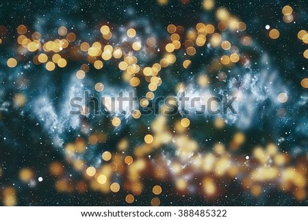 Christmas background. Elegant abstract with lights and stars 