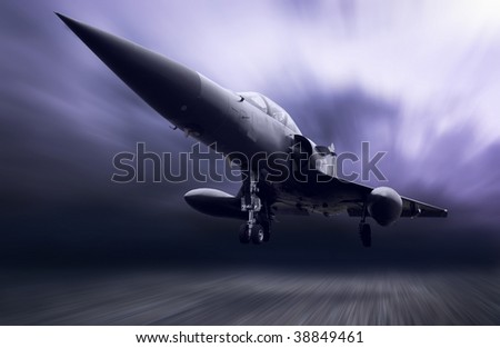 Military airplane on sky