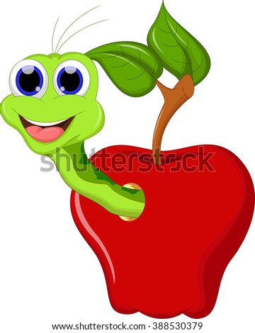 Worm with red apple