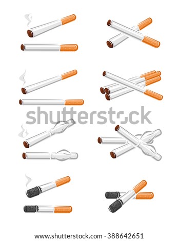 Cigarettes set. Vector