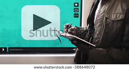 Play Button Movie Clip Stream Media Concept