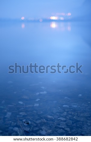 Blue Hour at Lake and stones