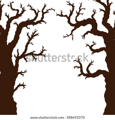 Silhouettes of Halloween trees.