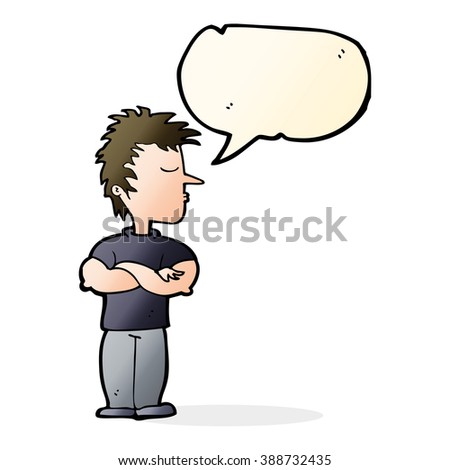 cartoon man refusing to listen with speech bubble