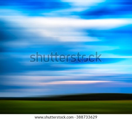 Horizontal vivid motion blur abstract landscape background