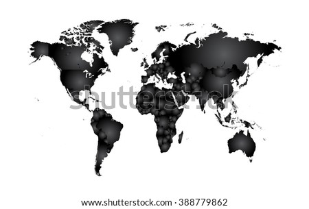World map vector flat white