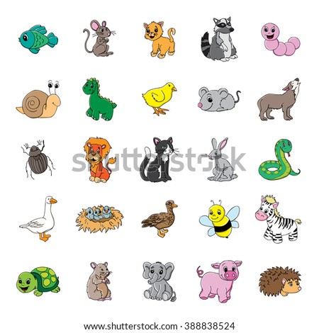 Various vector animal illustrations.