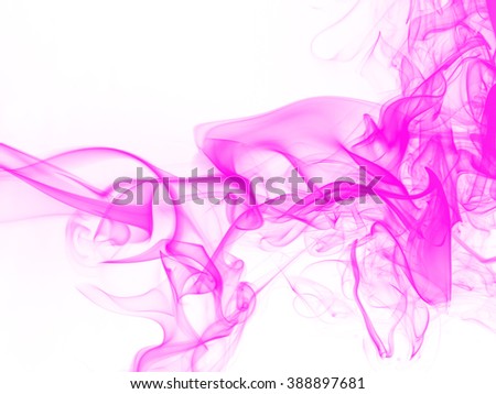Pink smoke on white background