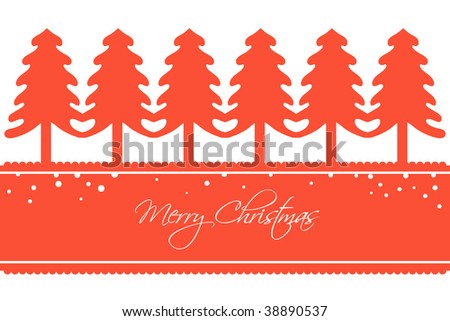 Christmas Card with a Row of Trees