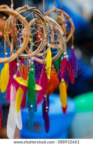 Dreamcatcher-handmade ,Jewelry, talismans,dreamcatcher with bright feathers.