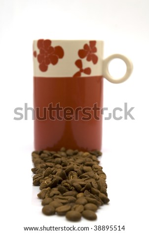 mug and coffee beans