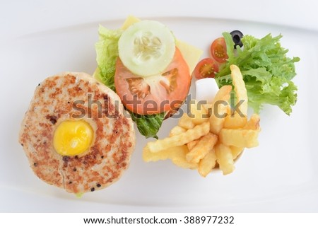 The Burger Ring with egg,cheese and vegetable