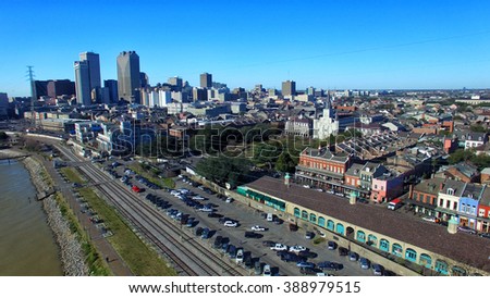 New Orleans, aerial view on a beautiful sunny day.