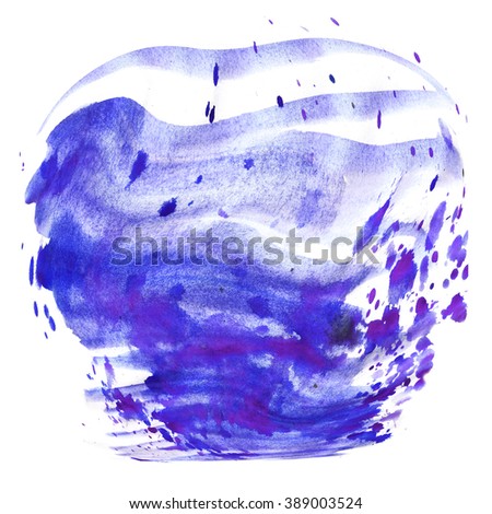 Hand painted watercolor background. Watercolor wash. blue, white