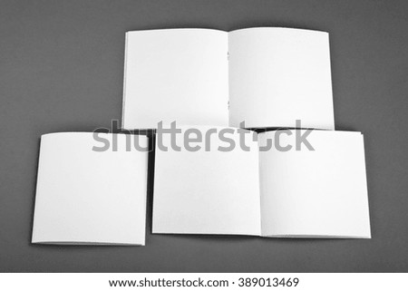 Blank brochure on gray background