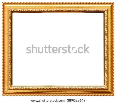 Gold vintage frame isolated on white. Gold frame Louis abstract design.