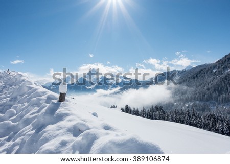 Winter landscape in the Tyrolean mountains