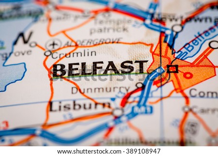 Map Photography: Belfast City on a Road Map