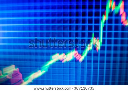 Motion blur effect. Online forex data. Finance background data graph. Price chart bars. Abstract financial background trade colorful. Stock market graph on the screen. Shallow DOF. 