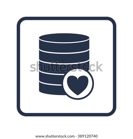 Database-favorite icon, on white background, rounded rectangle border, blue outline